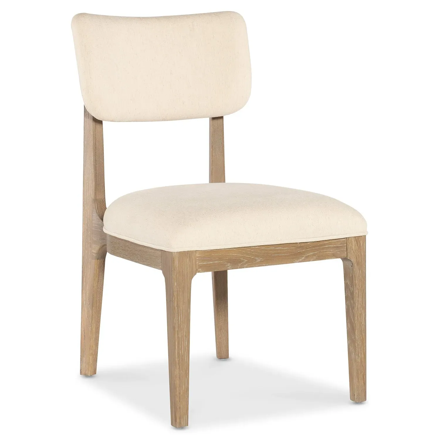 Leni Upholstered Dining Chair - Cream, Oak Wood