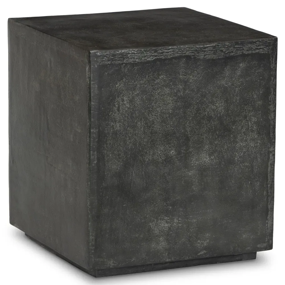 Lenka Square Outdoor End Table - Dark Grey, Aluminum