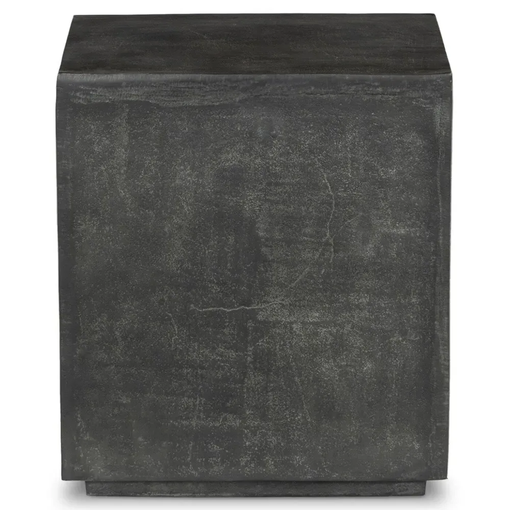 Lenka Square Outdoor End Table - Dark Grey, Aluminum