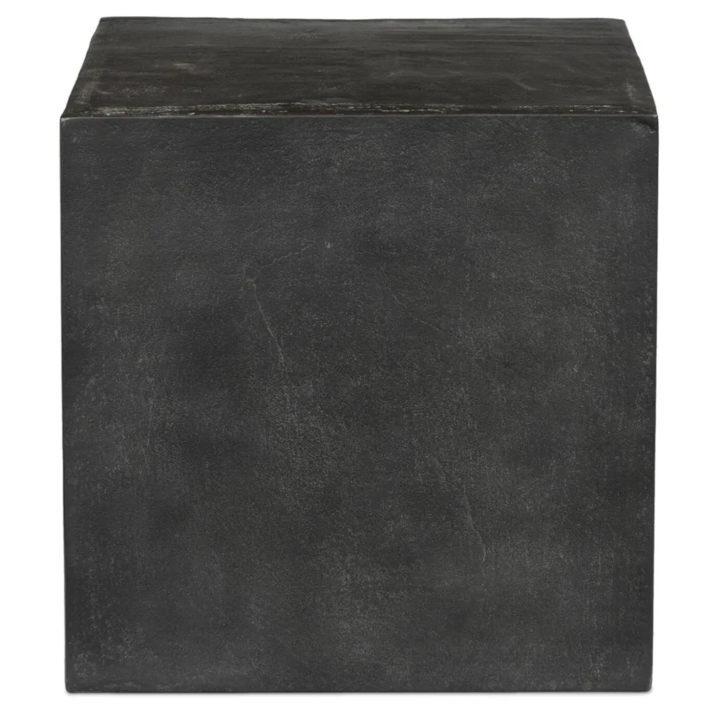 Lenka Square Outdoor End Table - Dark Grey, Aluminum