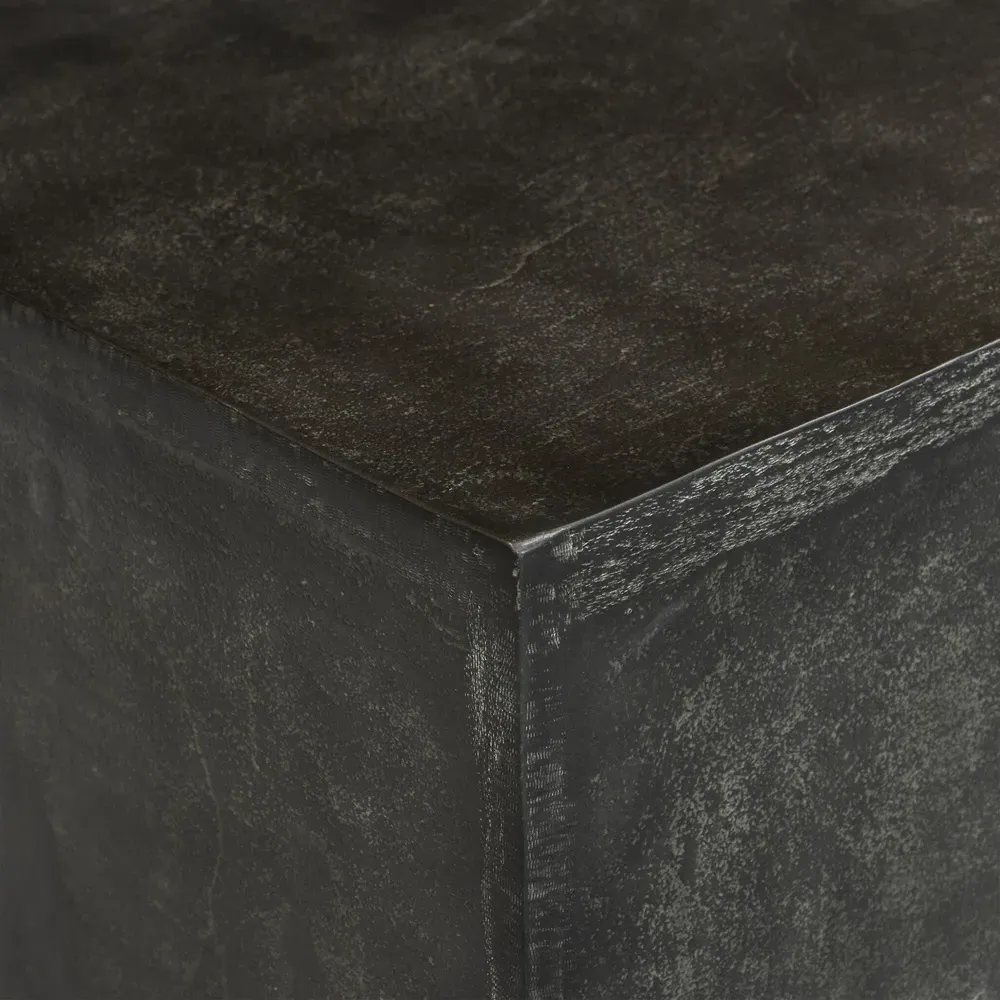 Lenka Square Outdoor End Table - Dark Grey, Aluminum