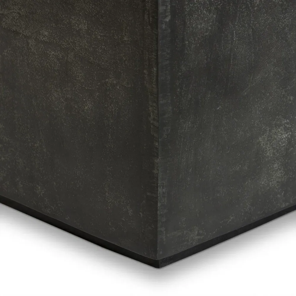 Lenka Square Outdoor End Table - Dark Grey, Aluminum