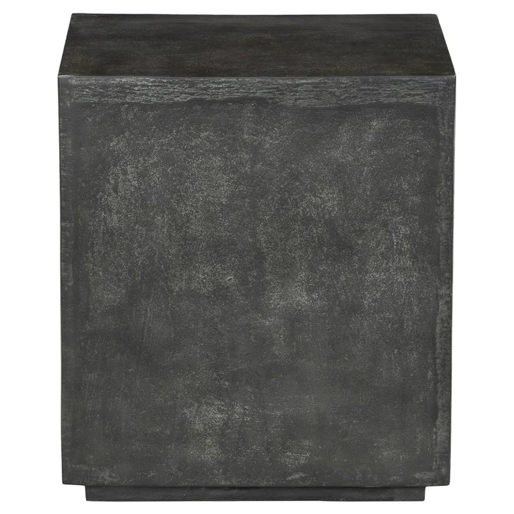 Lenka Square Outdoor End Table - Dark Grey, Aluminum image