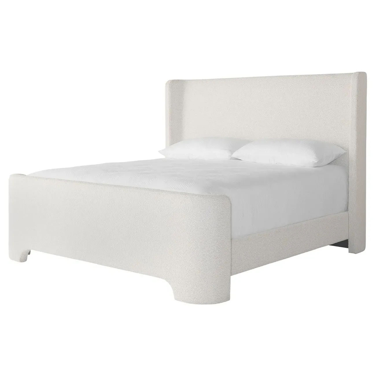 Lennie King Size Bed Frame - Cream, Boucle
