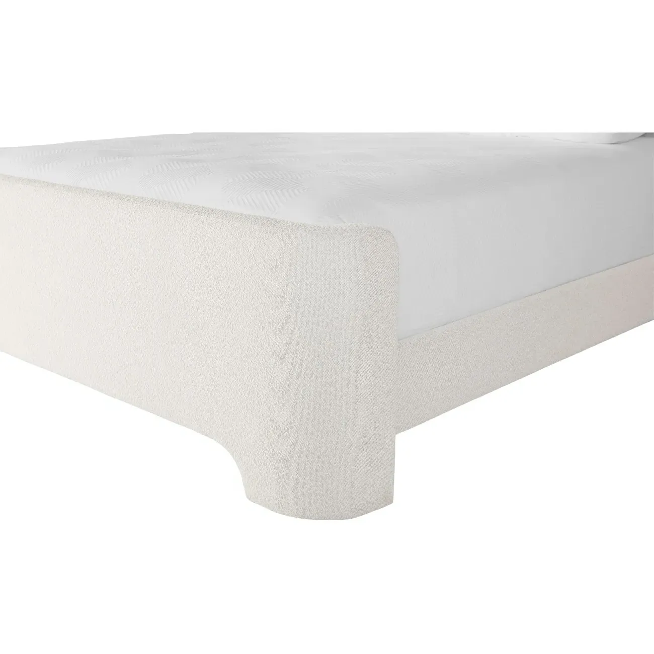 Lennie King Size Bed Frame - Cream, Boucle