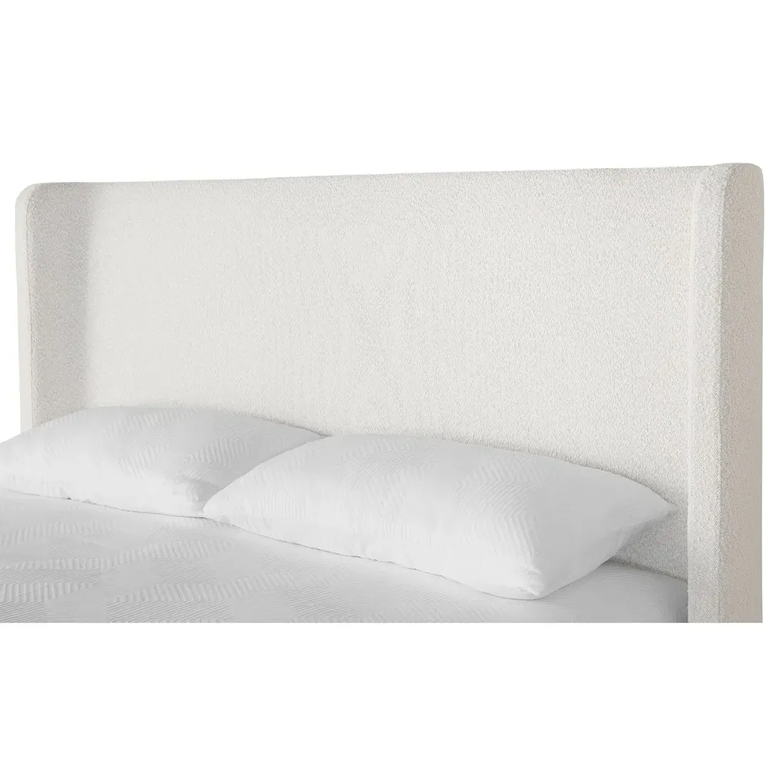 Lennie Queen Size Bed Frame - Cream, Boucle