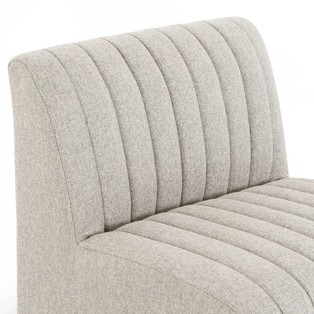 Leo 25-Inch Dining Bench - Grey, Polyester