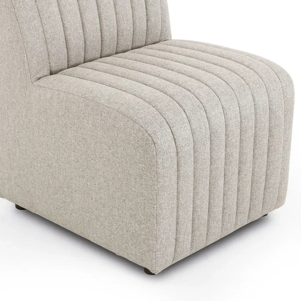 Leo 25-Inch Dining Bench - Grey, Polyester