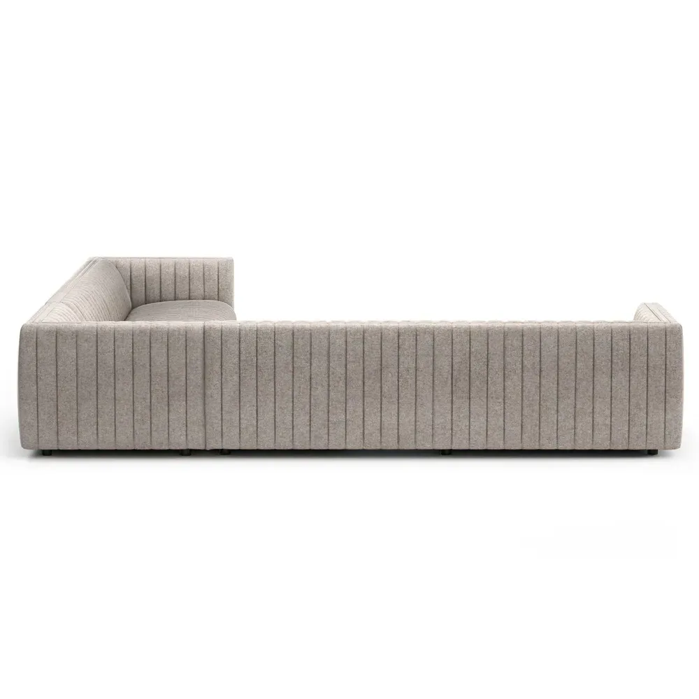 Leo Channel Tufted Corner Sectional - Grey, Polyester