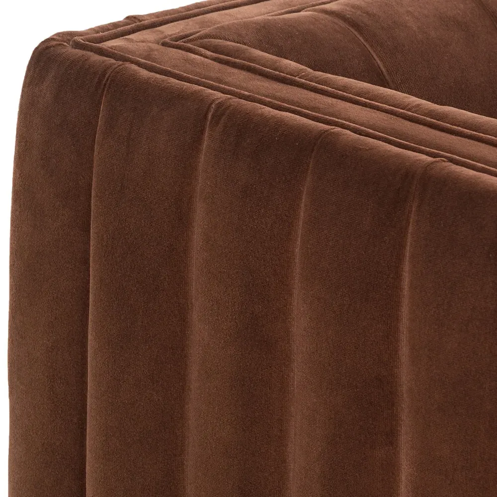 Leo Channel Tufted Sofa - Auburn, Velvet
