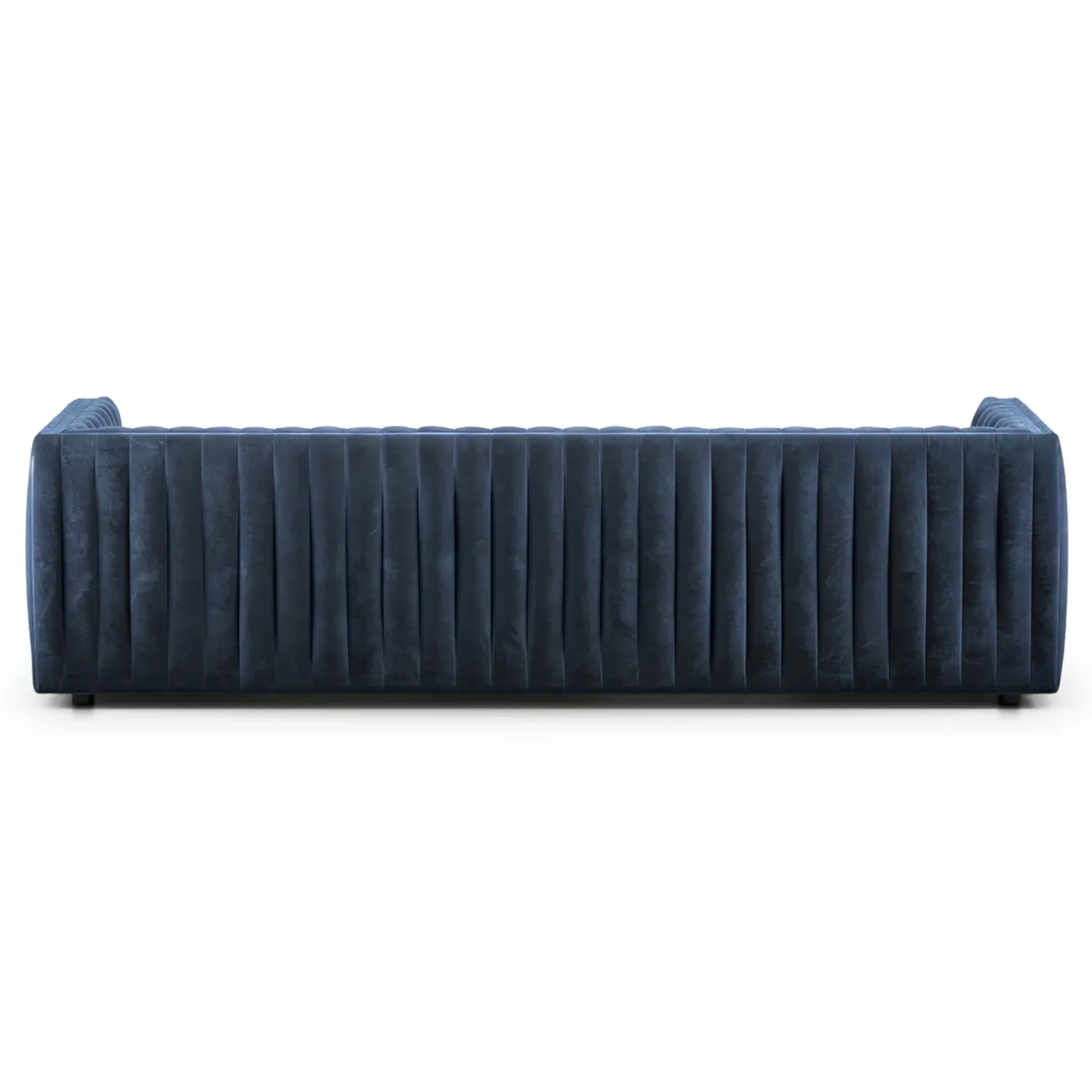 Leo Channel Tufted Sofa - Blue, Velvet