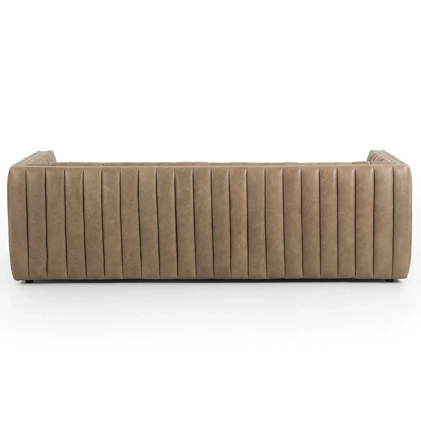 Leo Channel Tufted Sofa - Brown, Leather