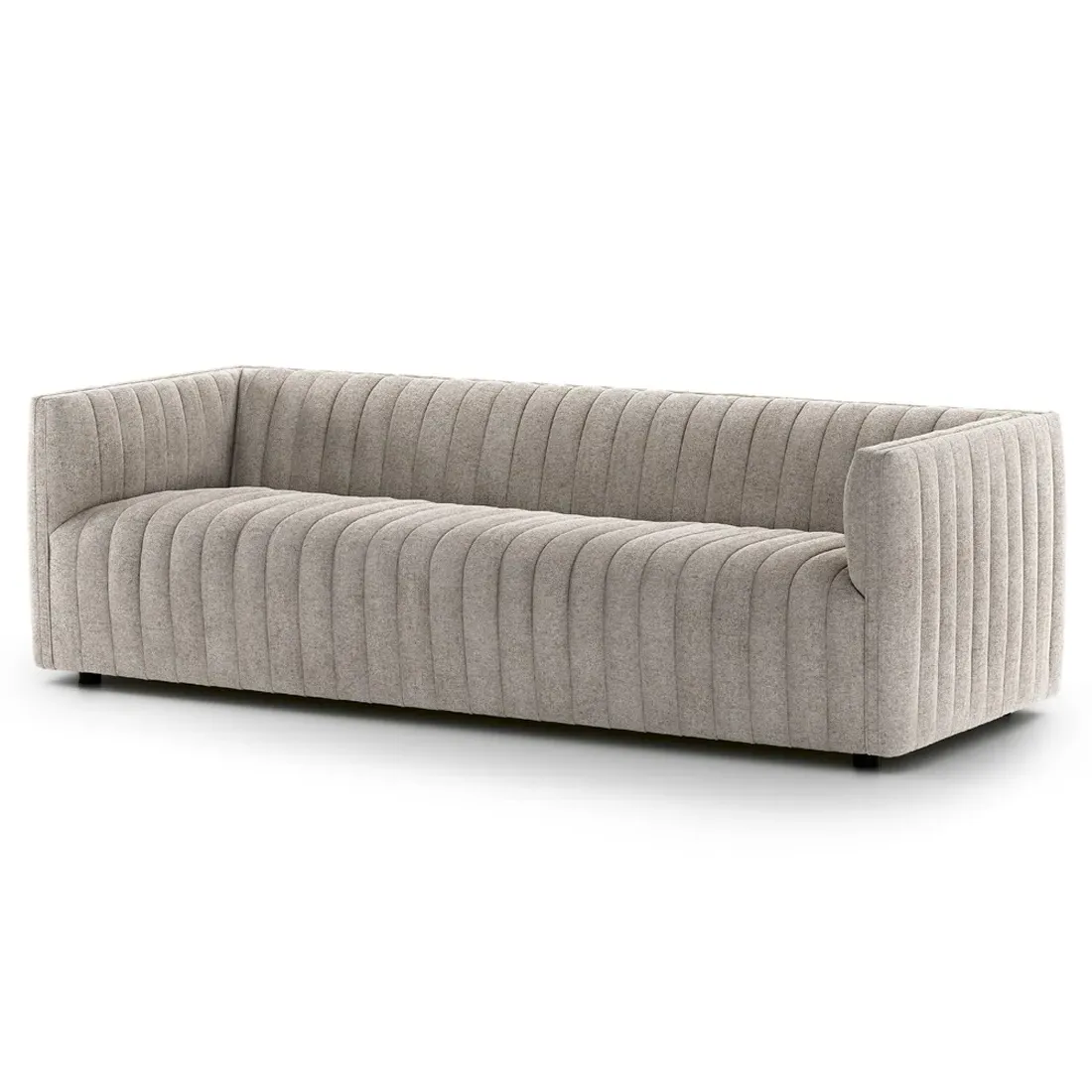 Leo Channel Tufted Sofa - Grey, Polyester