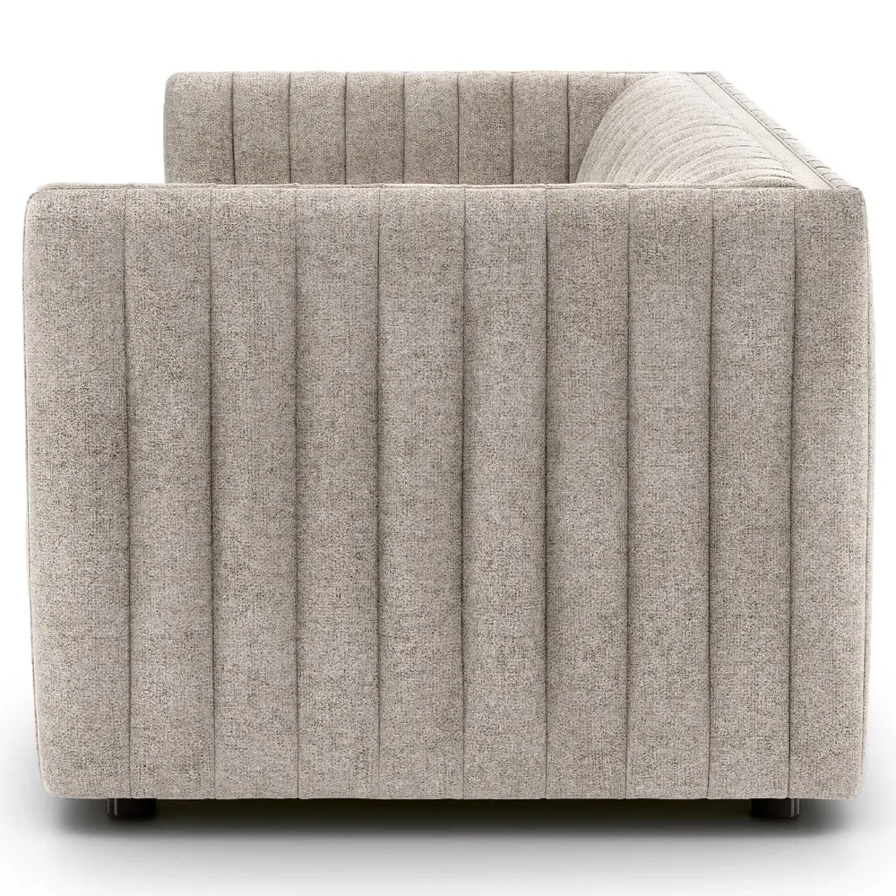 Leo Channel Tufted Sofa - Grey, Polyester