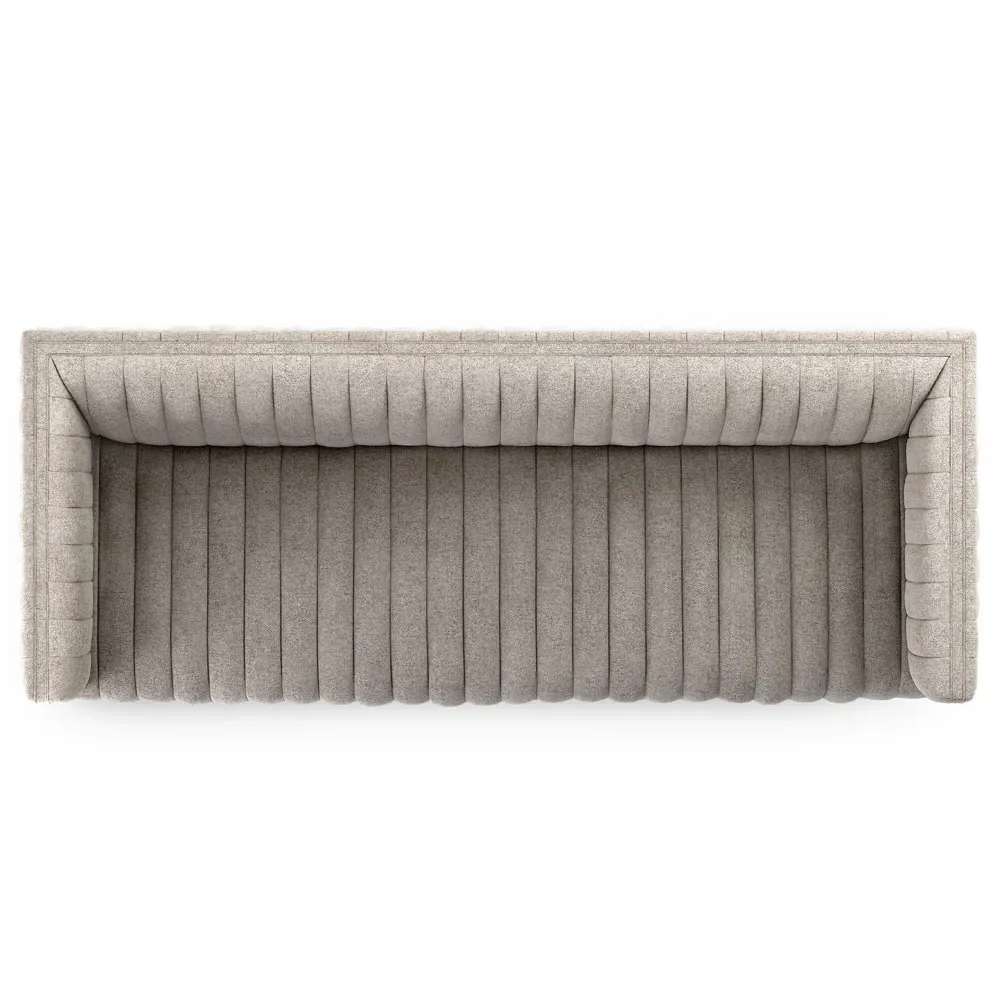 Leo Channel Tufted Sofa - Grey, Polyester