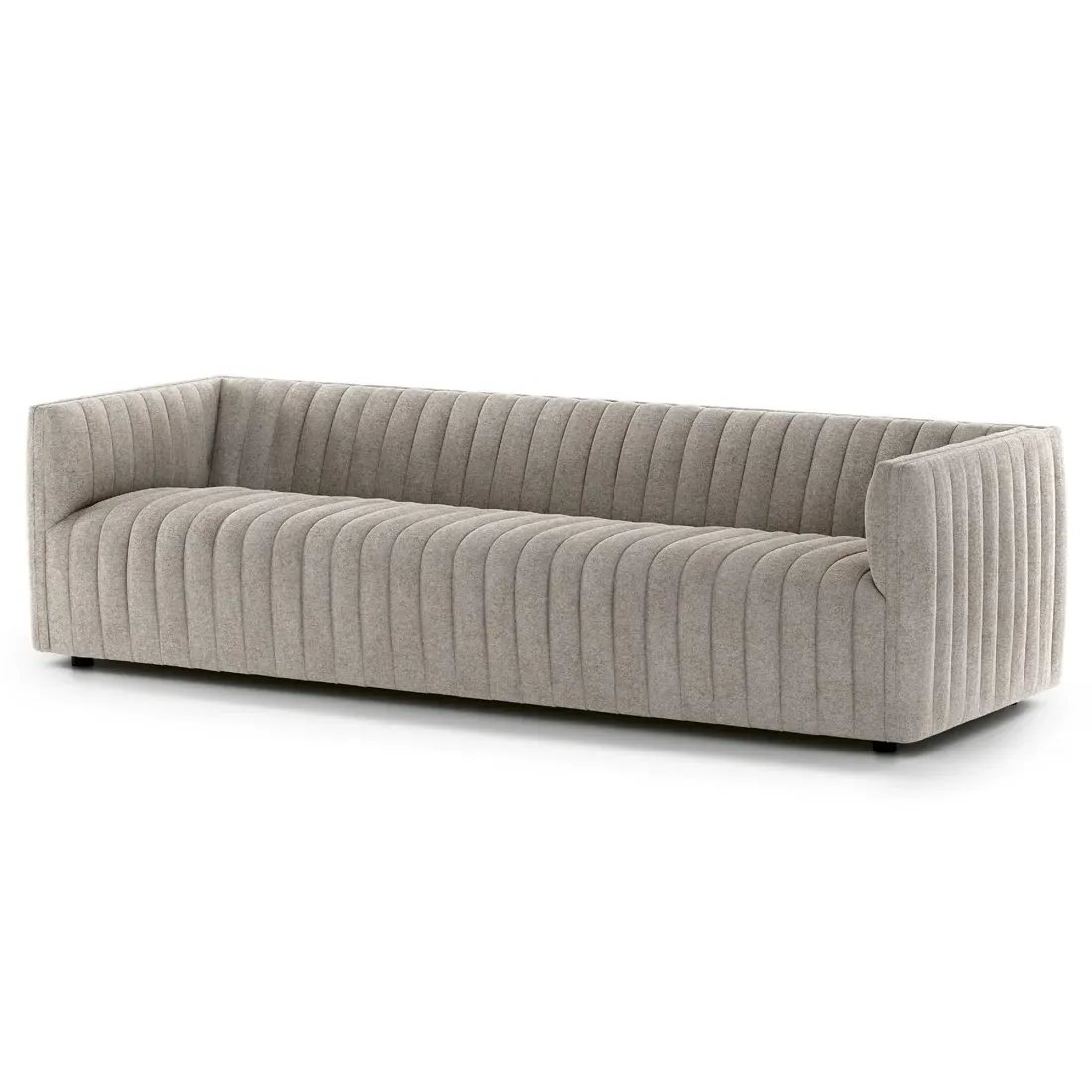 Leo Channel Tufted Sofa - Grey, Polyester