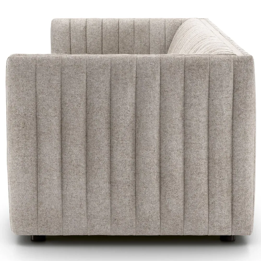 Leo Channel Tufted Sofa - Grey, Polyester