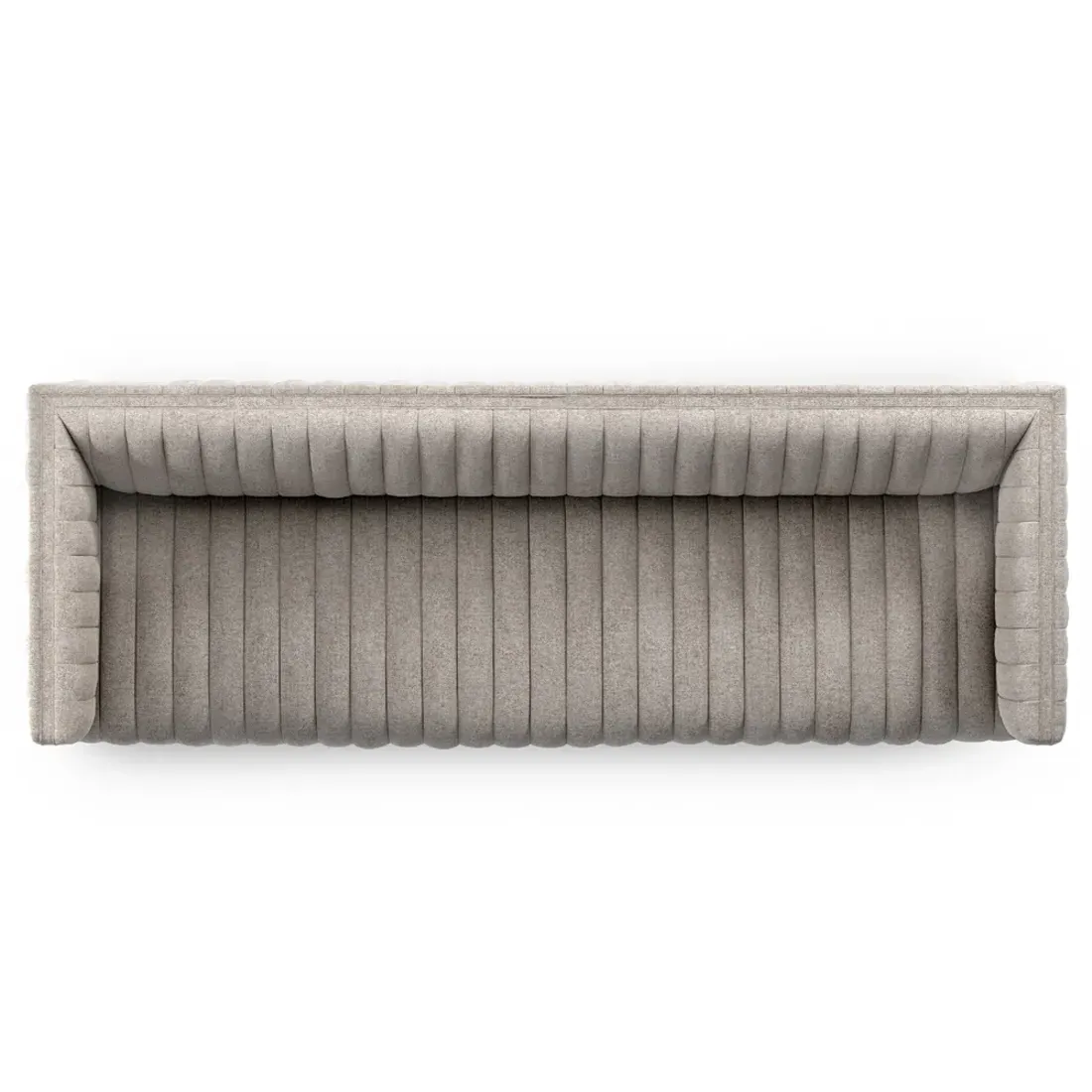Leo Channel Tufted Sofa - Grey, Polyester
