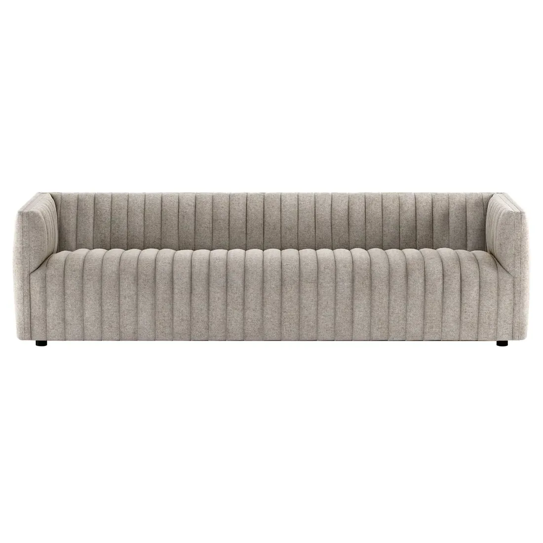 Leo Channel Tufted Sofa - Grey, Polyester