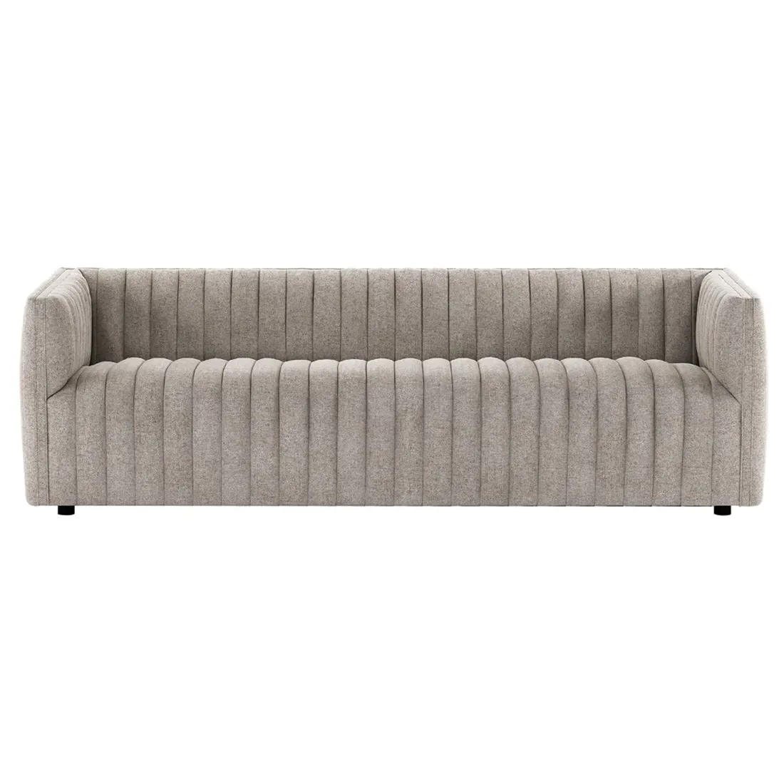Leo Channel Tufted Sofa - Grey, Polyester image