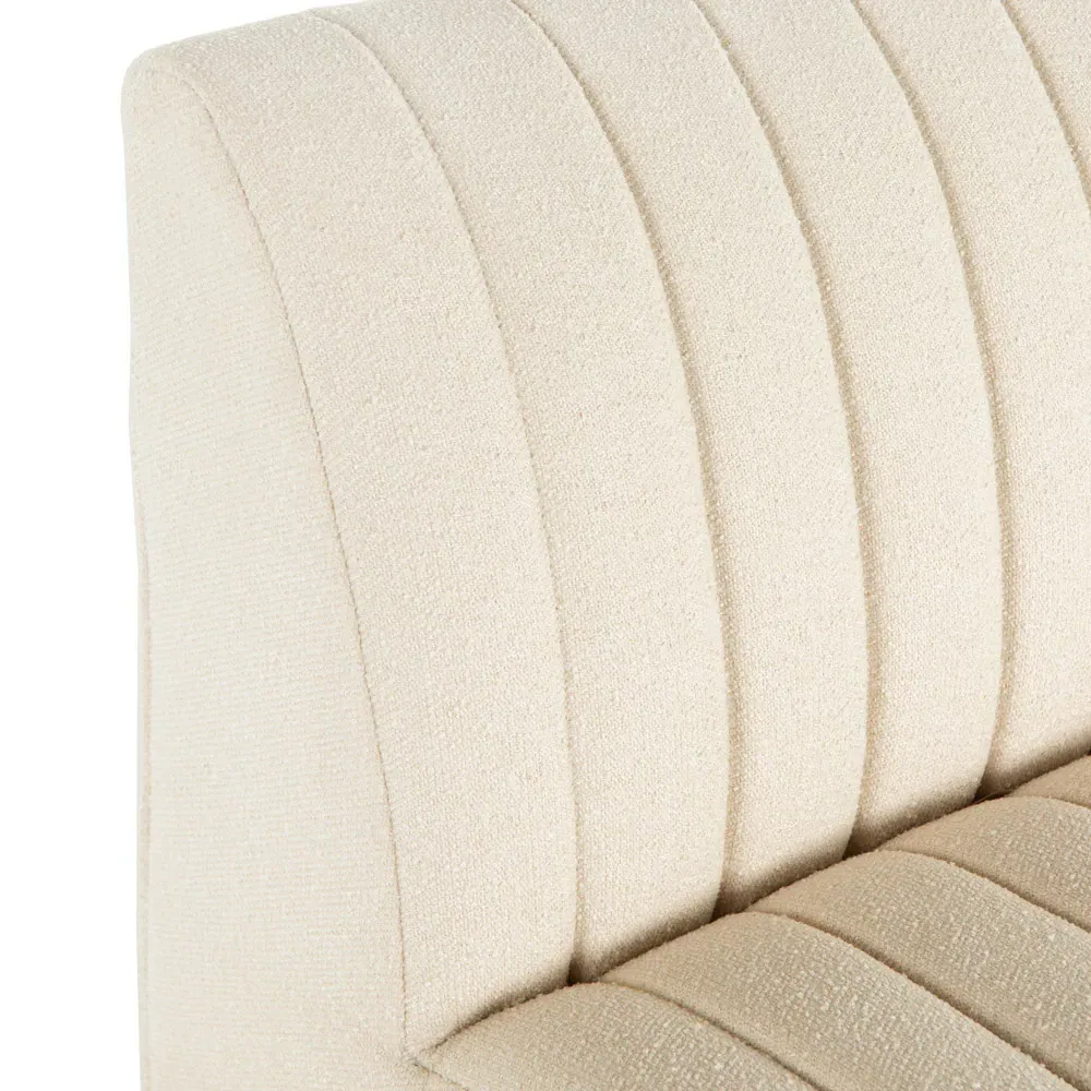 Leo Compact Dining Bench - Beige, Performance Fabric