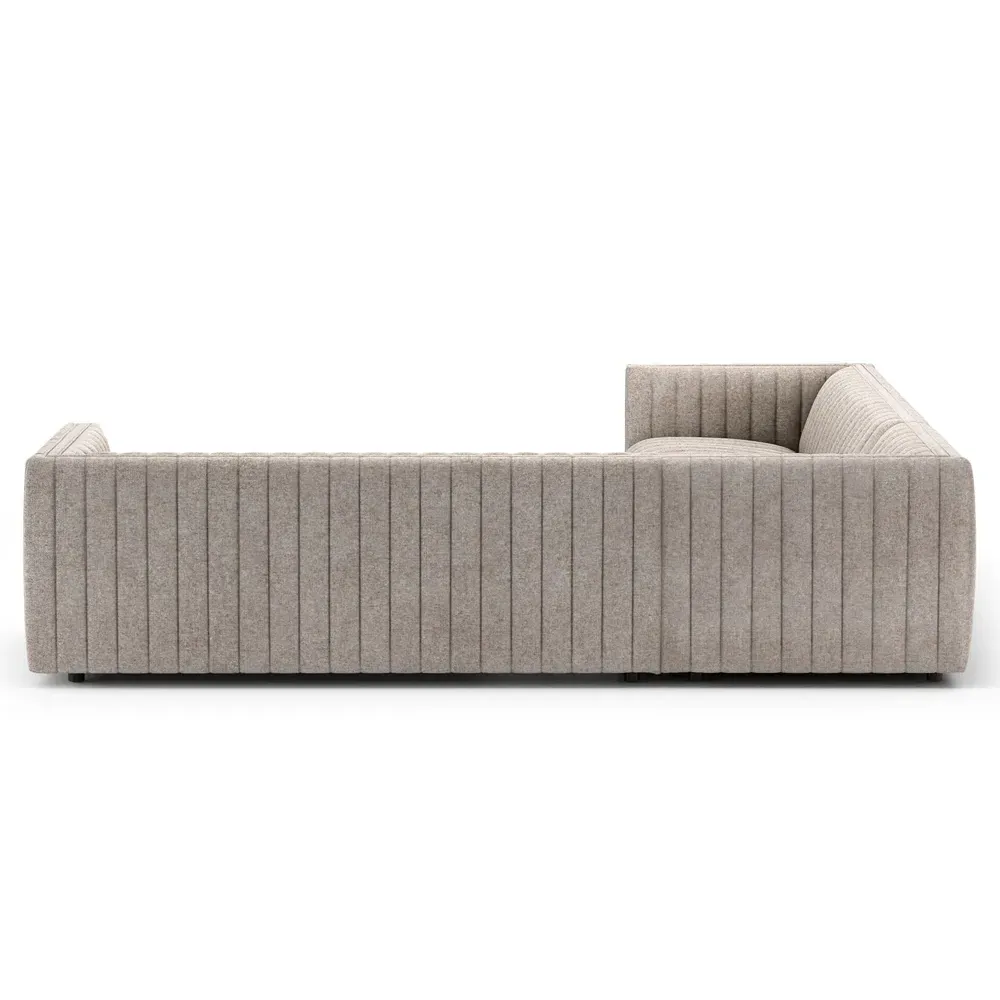 Leo Corner Channel Tufted Sectional - Grey, Polyester