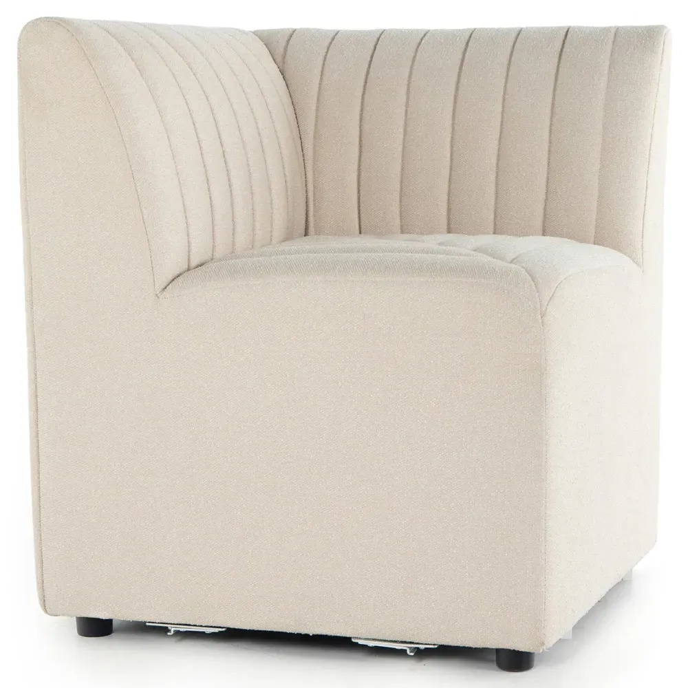 Leo Corner Dining Bench - Beige, Performance Fabric