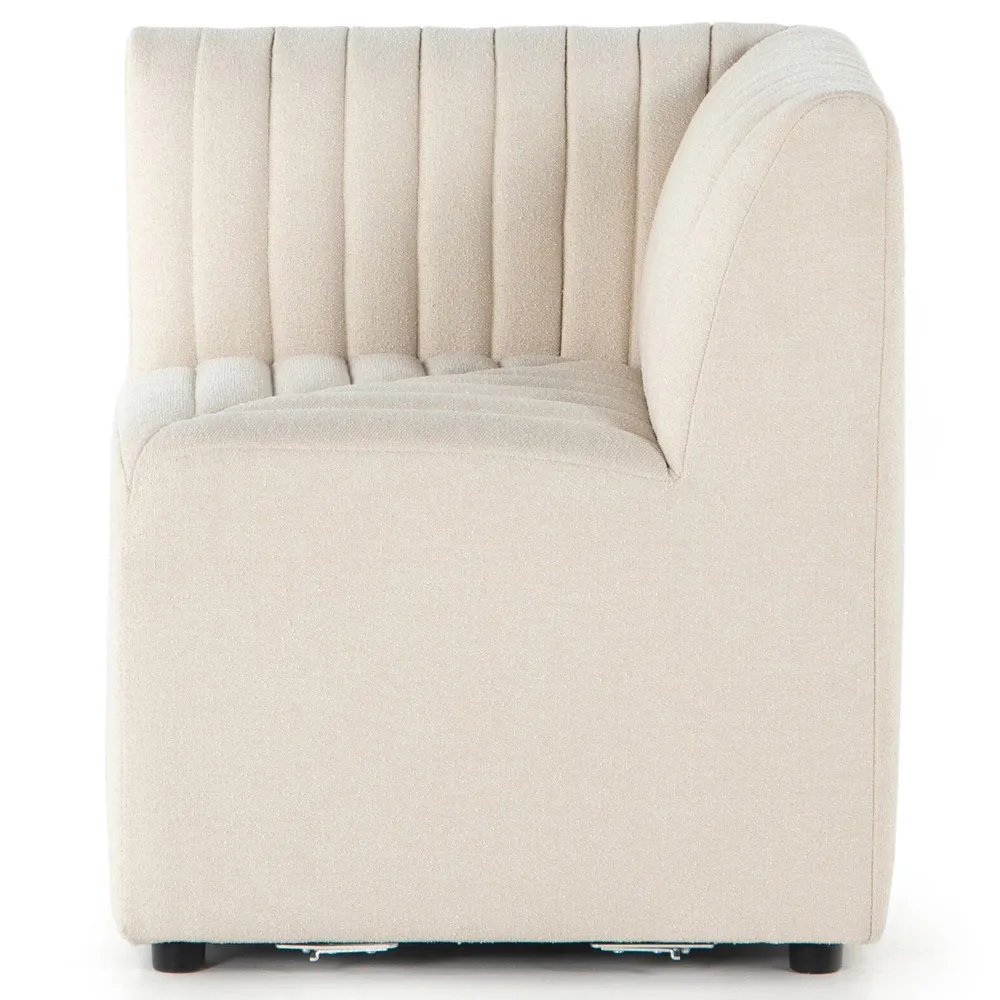 Leo Corner Dining Bench - Beige, Performance Fabric