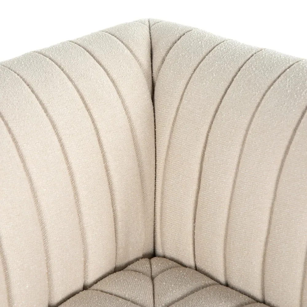 Leo Corner Dining Bench - Beige, Performance Fabric