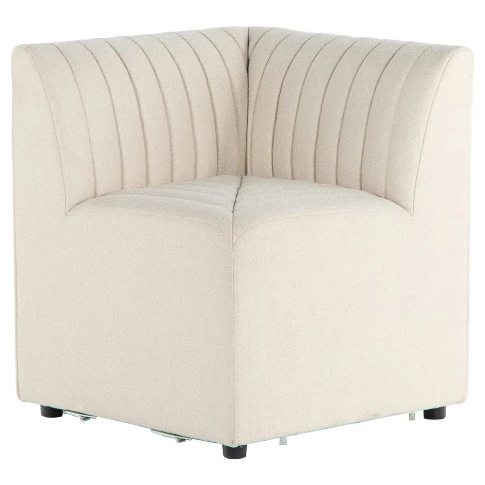 Leo Corner Dining Bench - Beige, Performance Fabric