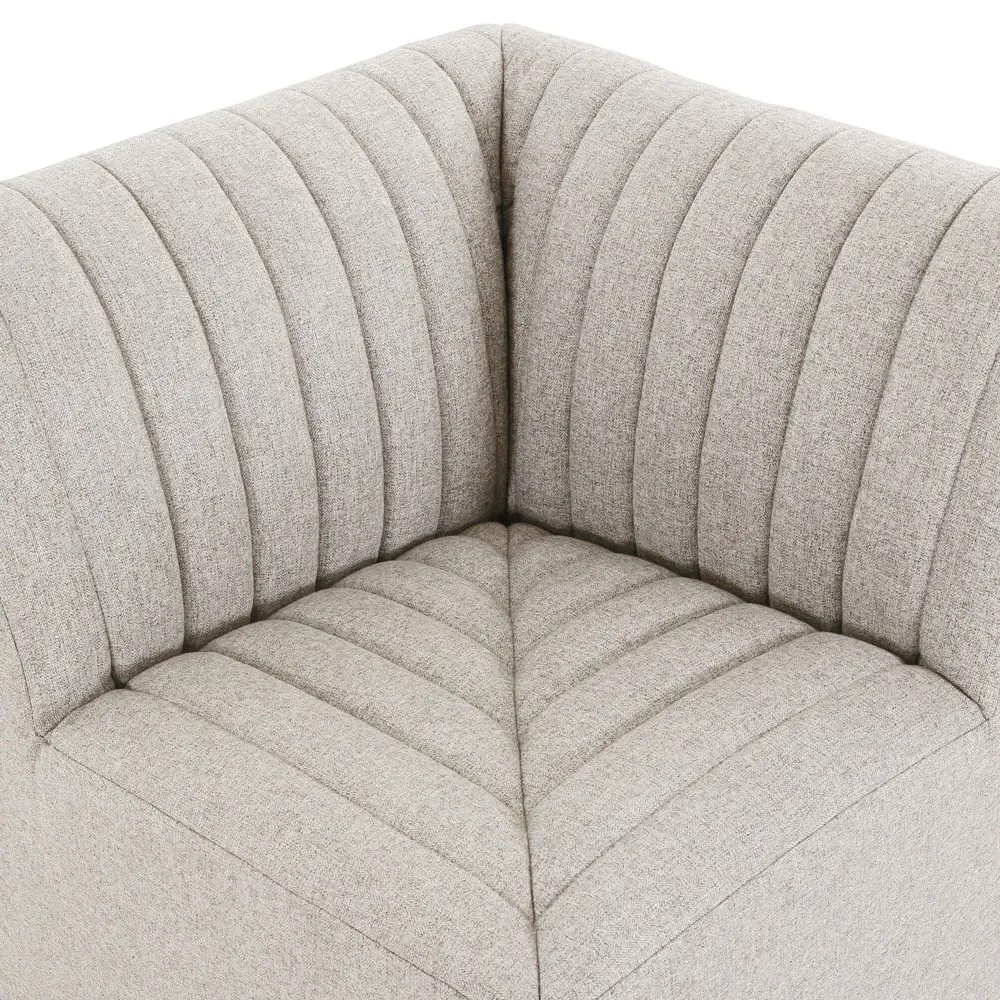 Leo Corner Dining Bench - Grey, Polyester