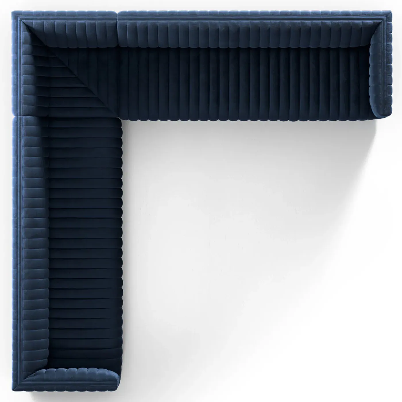 Leo Corner Sectional Sofa - Blue, Velvet