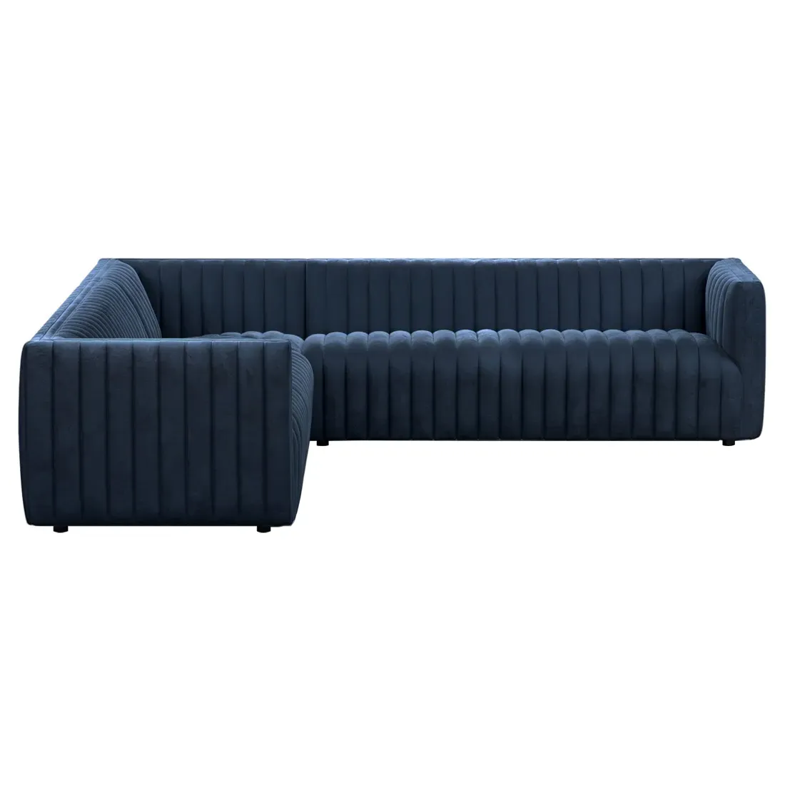 Leo Corner Sectional Sofa - Blue, Velvet image