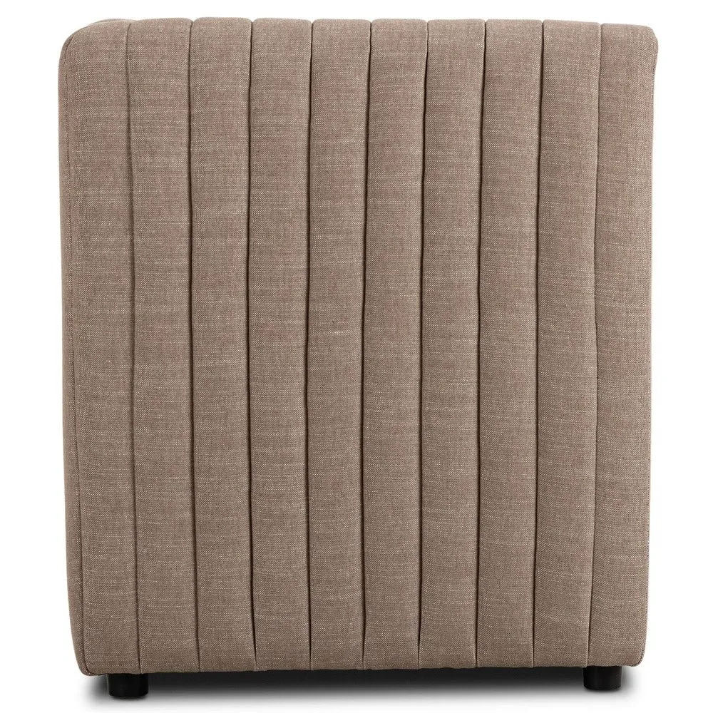 Leo Corner Tufted Dining Banquette - Taupe, Performance Fabric
