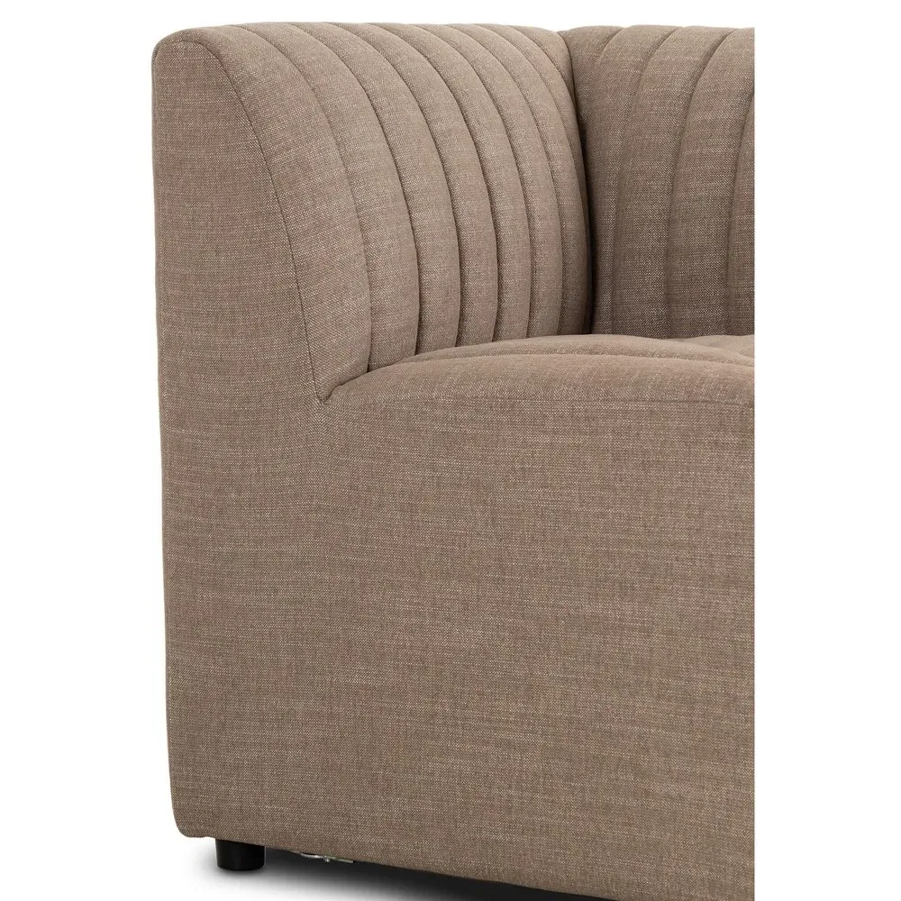 Leo Corner Tufted Dining Banquette - Taupe, Performance Fabric