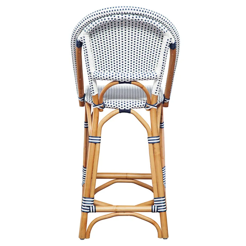 Leo Counter Stool - Blue, Rattan