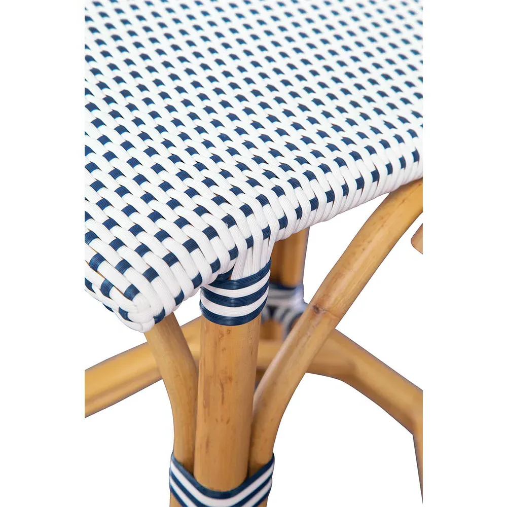 Leo Counter Stool - Blue, Rattan