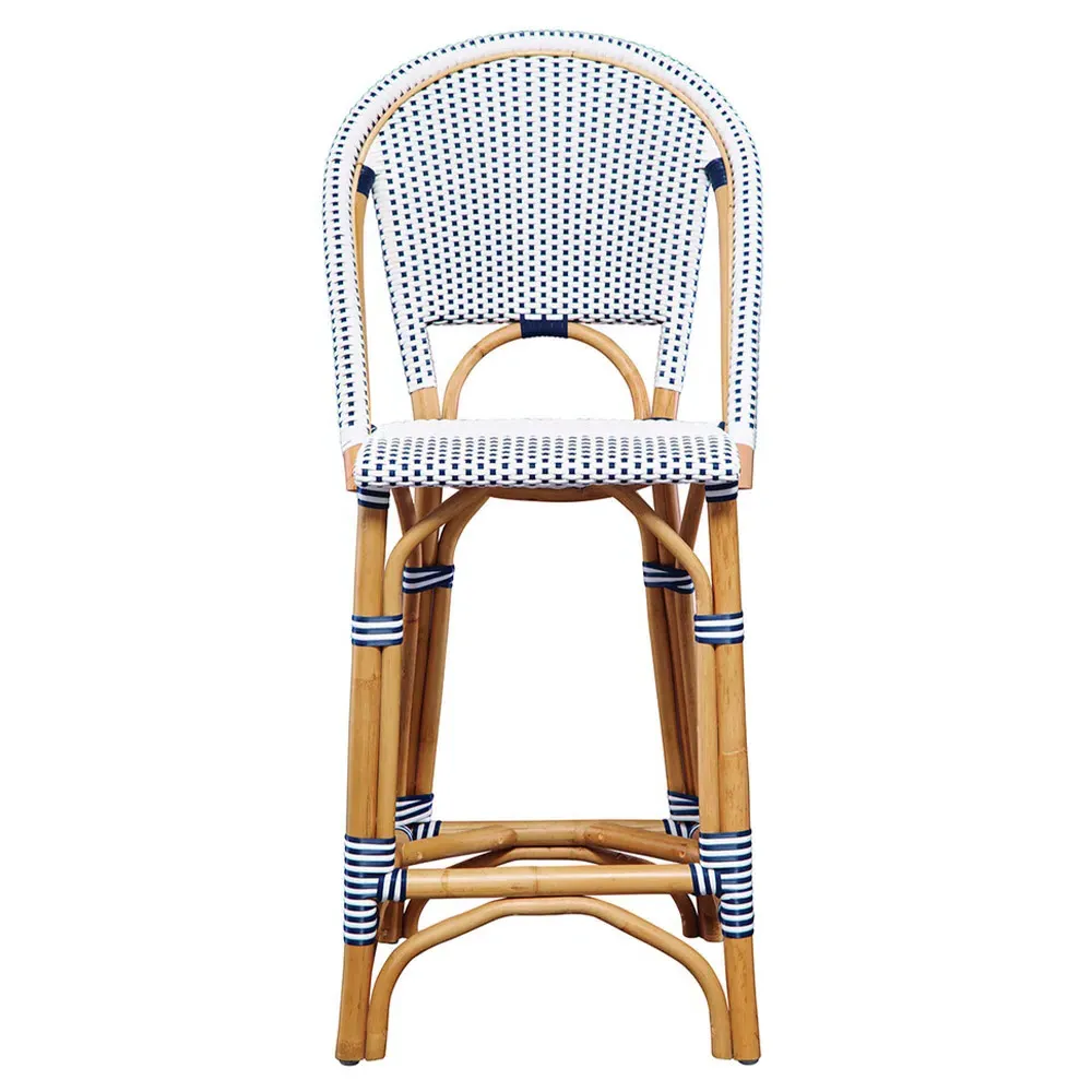 Leo Counter Stool - Blue, Rattan
