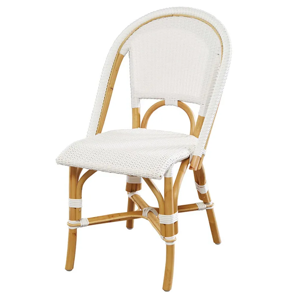 Leo Dining Chair - White, Rattan