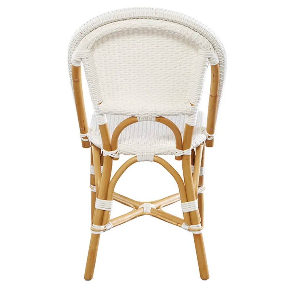 Leo Dining Chair - White, Rattan