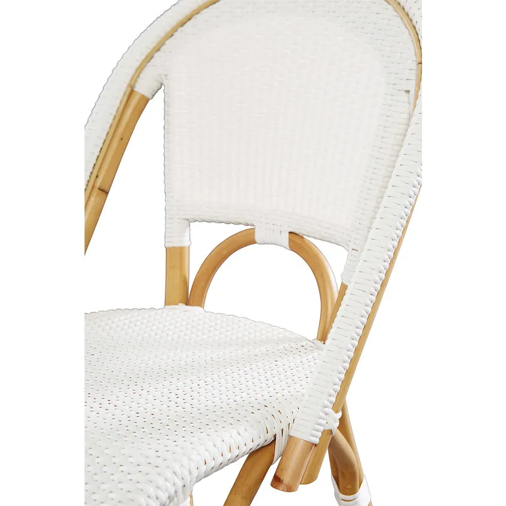 Leo Dining Chair - White, Rattan