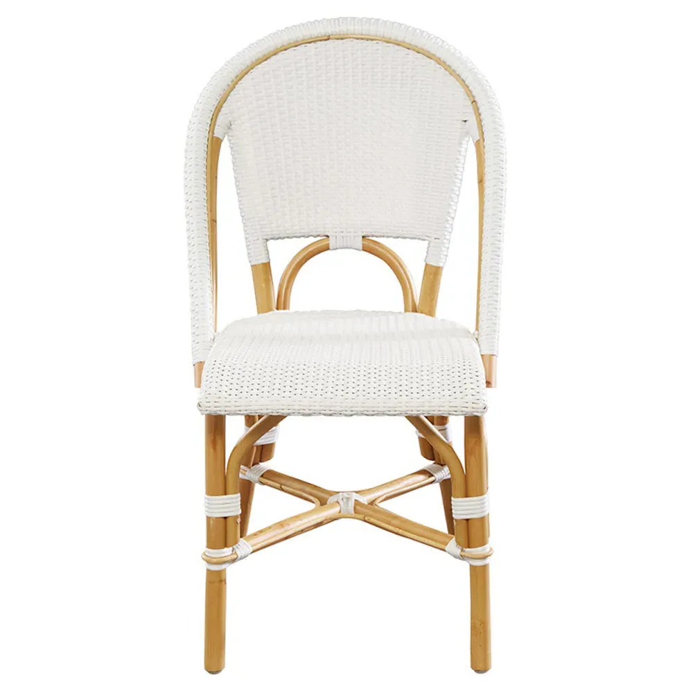 Leo Dining Chair - White, Rattan