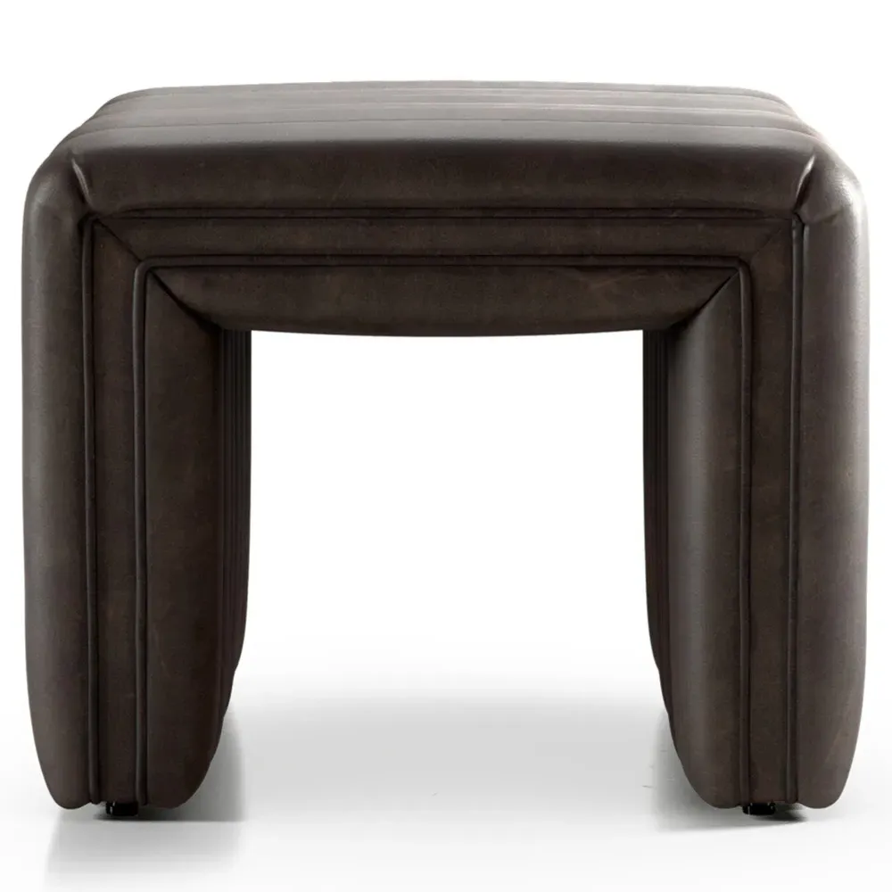Leo Ottoman - Dark Brown, Leather
