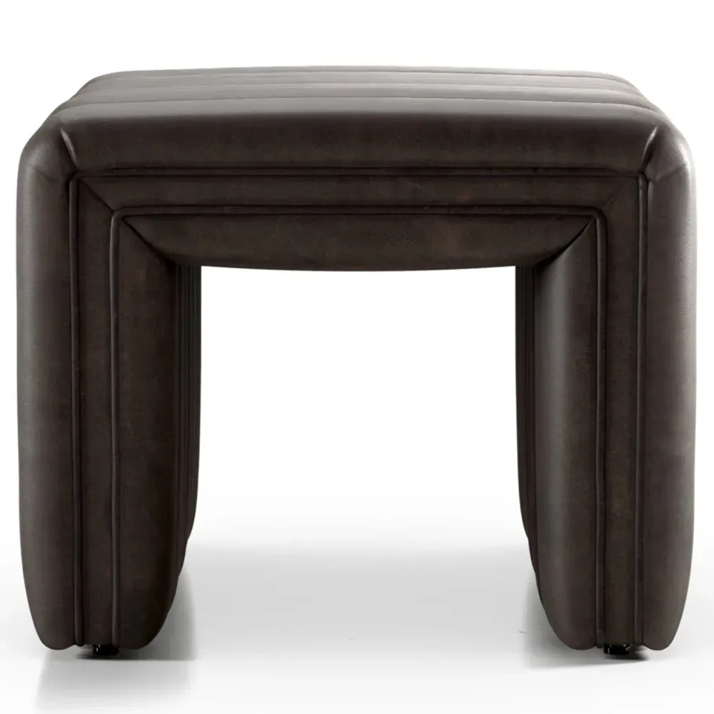 Leo Ottoman - Dark Brown, Leather
