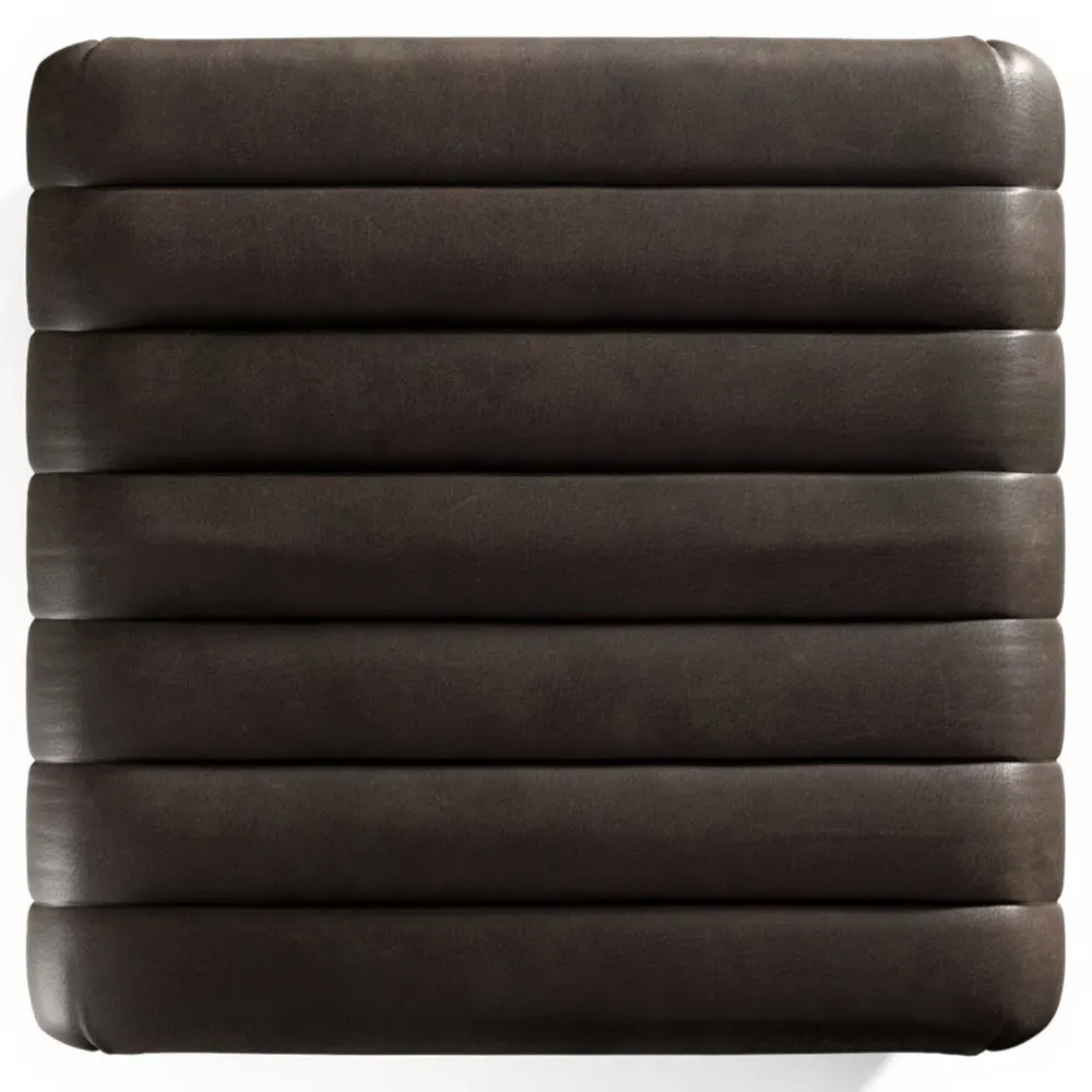 Leo Ottoman - Dark Brown, Leather