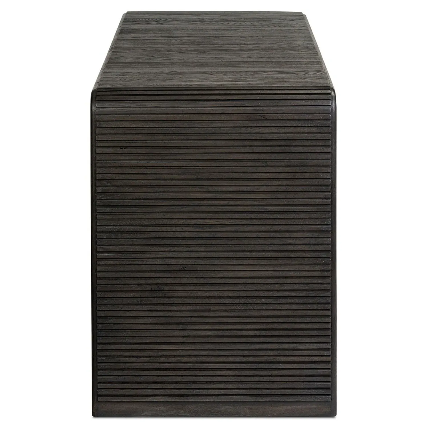 Leo Rustic Lodge Rectangular Console Table - Smoked Black, Oak