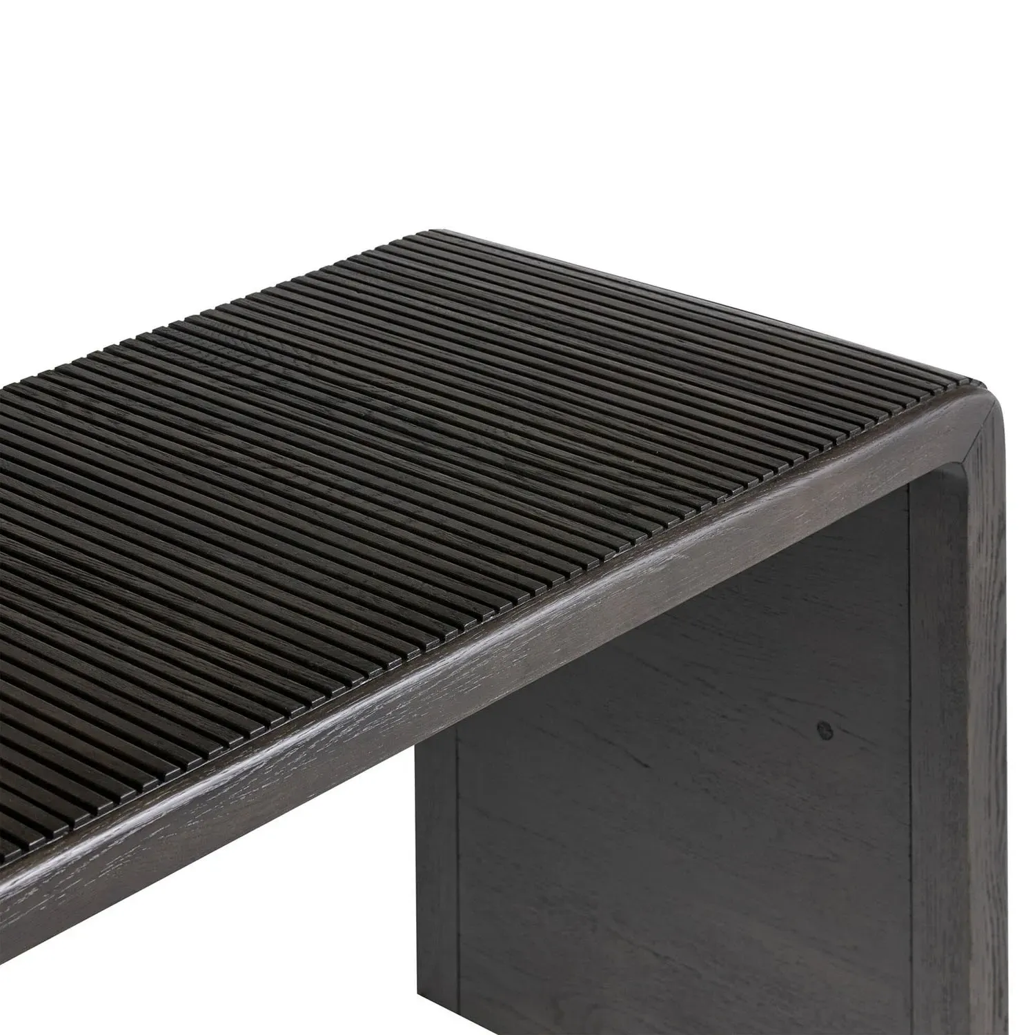 Leo Rustic Lodge Rectangular Console Table - Smoked Black, Oak