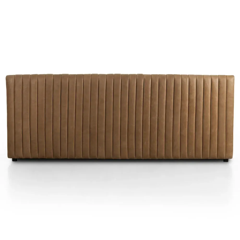 Leo Tufted Dining Banquette - Brown, Leather