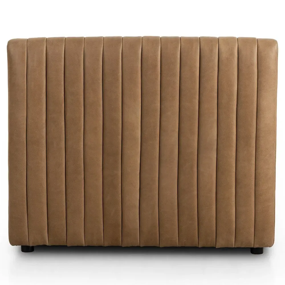 Leo Tufted Dining Banquette - Brown, Leather