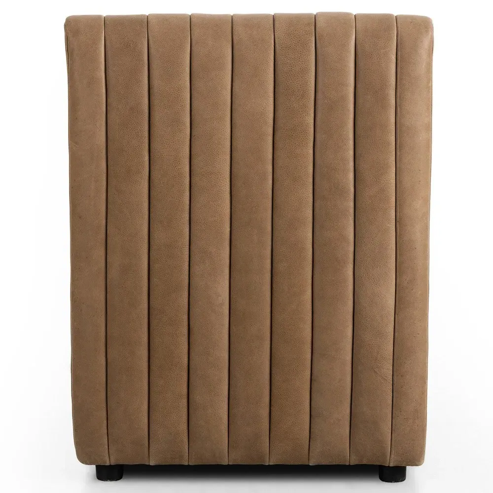 Leo Tufted Dining Banquette - Brown, Leather